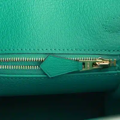 Hermès 2019 Birkin 25 Vert Verone Ostrich detail1