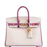 Hermès HSS Birkin 25 Rose Pourpre and Craie Epsom with Brushed Gold Hardware Best Lushentic Bags