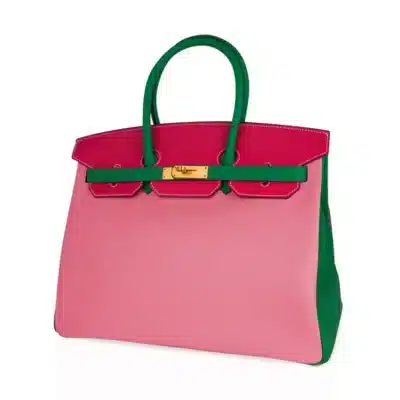 Hermès HSS Birkin 35 Rose Confetti/Rose Tyrien/Bamboo Epsom Brushed Gold Hardware