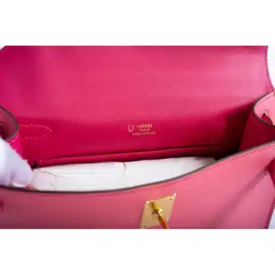 Hermès HSS Kelly Pochette Rose Azalee and Rose Mexico Swift Gold Hardware Quality Replica