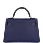 Hermès HSS Mini Kelly 20 Sellier Bleu Encre and Bleu Indigo Chevre Mysore Palladium Hardware Luxury replica handbag