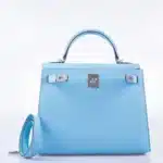 Hermès Kelly 28 Sellier Bleu Celeste Epsom Palladium Hardware Quality Rep