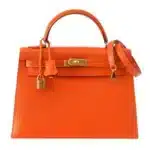 Hermès Kelly 32 Sellier Feu Lush Orange Epsom Gold Hardware Luxury replica handbags