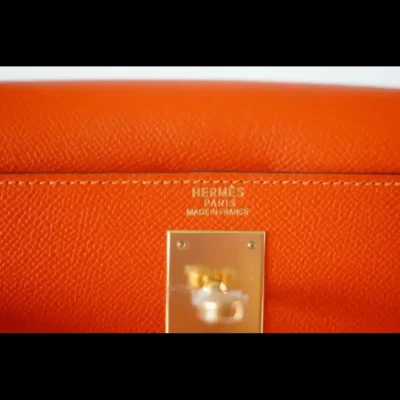 Hermès Kelly 32 Sellier Feu Lush Orange Epsom Gold Hardware Luxury replica handbags