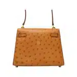 Hermès Mini Kelly 20 Cognac Ostrich Gold Hardware Replica Quality