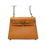 Hermès Mini Kelly 20 Cognac Ostrich Gold Hardware Replica Quality