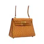 Hermès Mini Kelly 20 Cognac Ostrich Gold Hardware Replica Quality