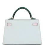 Hermès HSS Mini Kelly 20 Sellier Tri-Color Gris Platine/Mauve Pale/Vert Moyen Epsom Gold Hardware Lushentic replica handbags