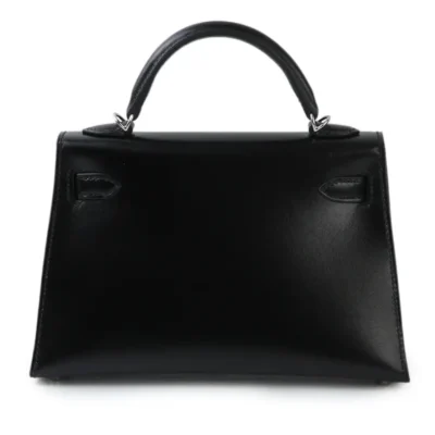 Hermès Mini Kelly II Black Box Calfskin Palladium Hardware luxury bags