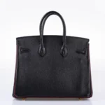 Hermès HSS Birkin 25 Black and Rouge H Chevre Gold Hardware Quality Replica