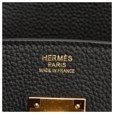 Hèerms HSS Birkin 25 Black & Rouge H Chevre logo