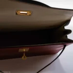 Hermès Vintage 1994 Kelly 32 Sellier Rouge Vif/Parchemin/Bleu Marine Box Calf Gold Hardware