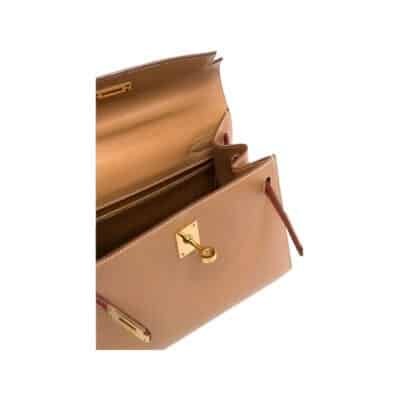 Hermès 1994 Mini Kelly 20 Beige Wine Red Courchevel Gold Detail1