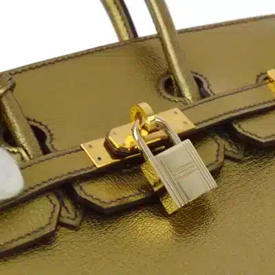 Hermès 2004 Birkin 25 Gold Chevre detail3