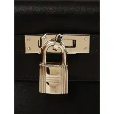 Hermès 2006 Kelly 25 Black and Orange Togo Palladium Hardware