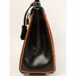 Hermès 2006 Kelly 25 Black and Orange Togo Palladium Hardware