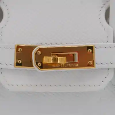 Hermès 2008 Birkin 25 White Epsom Gold Hardware