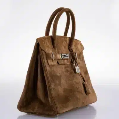 Hermès 2008 Birkin 30 Gold Veau Doblis Suede Palladium Hardware Lushentic bags