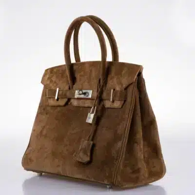 Hermès 2008 Birkin 30 Gold Veau Doblis Suede Palladium Hardware Lushentic bags