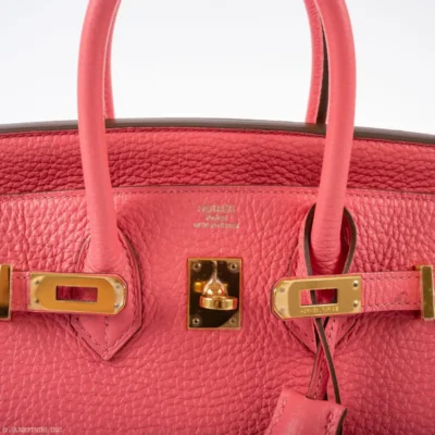 Hermès 2013 Birkin 25 Rose Lipstick Togo logo