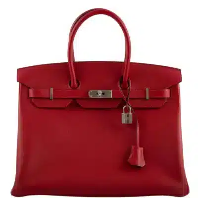 Hermès 2013 Birkin 35 Rouge Vif Epsom Palladium Hardware Quality Rep