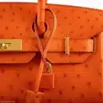 Hermès 2016 Birkin 30 Tangerine Ostrich Gold Hardware