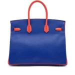 Hermès 2016 Birkin 35 Bleu Electrique and Capucine Epsom Brushed Gold Hardware