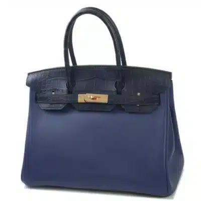 Hermès 2018 Birkin 30 Bleu Saphir Blue Marine Taurillion Novillo Matte Alligator side1