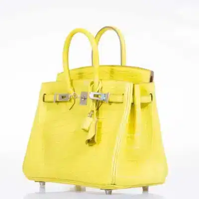 Hermès 2018 Birkin 25 Lime Yellow Matte Alligator Palladium Hardware