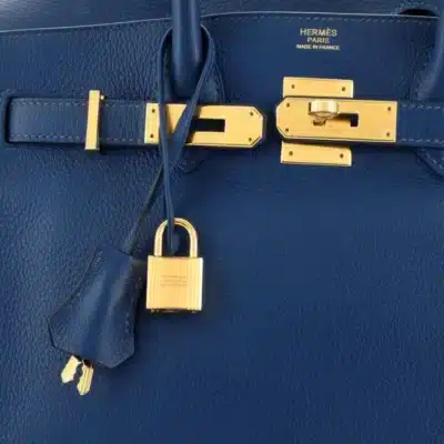 Hermès 2019 Birkin 30 Deep Blue Togo logo