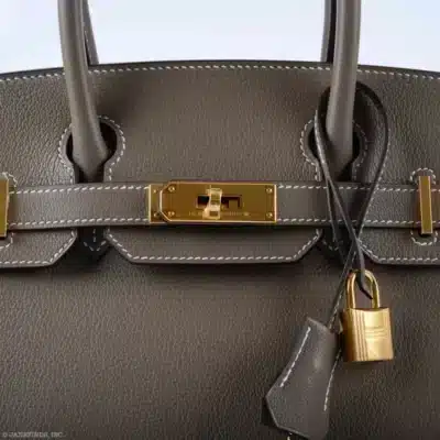 Hermès 2019 Birkin 30 Etoupe Taurillon Novillo detail1