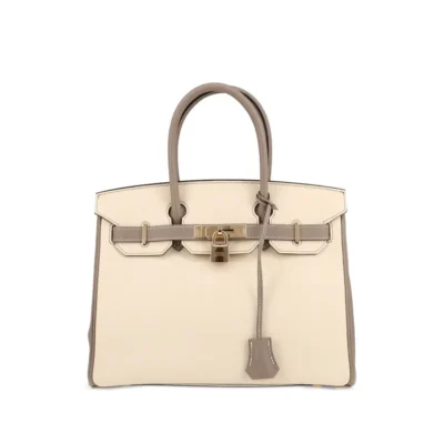 Hermès 2019 Birkin 30 Grey and White Epsom Gold Hardware