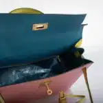 Hermès 2019 Kelly 28 Sellier Tri-Color Confetti/Lime/Aztec Chevre Brushed Gold Hardware Luxury replica handbags