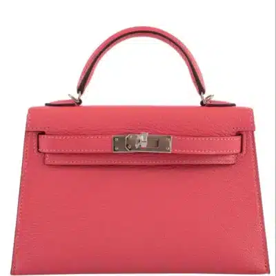 Hermès 2019 Mini Kelly 20 II Sellier Rose Lipstick Chevre Palladium Hardware