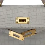 Hermès 2019 Mini Kelly II Gris Perle Matte Alligator Mississippiensis Gold Hardware