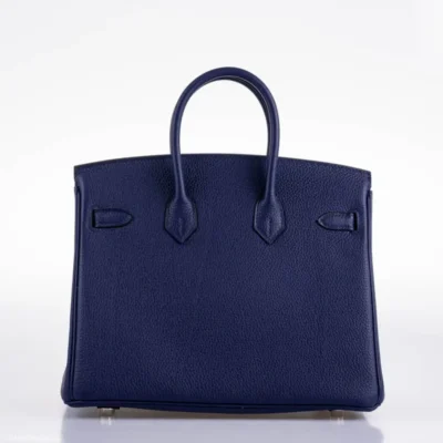 Hermès 2020 Birkin 25 Blue Encre and Orange H Togo Palladium Hardware Replica inspired