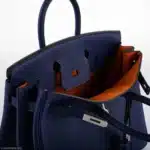 Hermès 2020 Birkin 25 Blue Encre and Orange H Togo Palladium Hardware Replica inspired