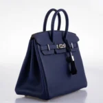 Hermès 2020 Birkin 25 Blue Encre and Orange H Togo Palladium Hardware Replica inspired