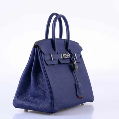 Hermès 2020 Birkin 25 Blue Encre and Orange Togo Palladium Hardware  Replica luxury handbags