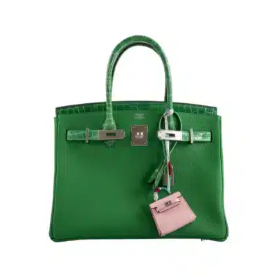 Hermès 2020 Birkin 30 Bambou (Bamboo)/Cactus Matte Niloticus Crocodile & Togo Palladium Hardware Lushentic replica handbags