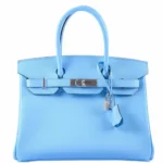 Hermès 2020 Birkin 30 Blue Celeste Epsom Palladium Hardware Replica luxury handbag