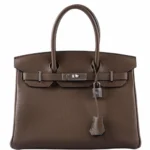 Hermès 2020 Birkin 30 Verso Taupe and Blue Agate Clemence Palladium Hardware Lushentic replica handbags