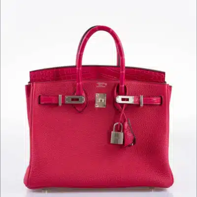 Hermès 2021 Birkin 25 Framboise Togo & Matte Alligator front2