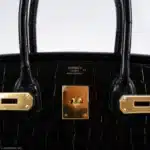 Hermès 2021 Birkin 30 Black Shiny Niloticus Crocodile Gold Hardware