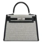 Hermès 2021 HSS Kelly 28 Black Toile H Swift Palladium Hardware Best Lushentic Bags