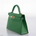 Hermès 2021 Mini Kelly 20 II Sellier Bambou Chevre Gold Hardware replica handbags online