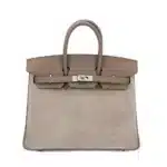 Hermès 2023 HSS Birkin 25 Etoupe Grizzly Doblis Suede & Swift Palladium Hardware