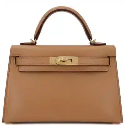 Hermès 2023 Mini Kelly II Biscuit Tadelakt Gold Hardware