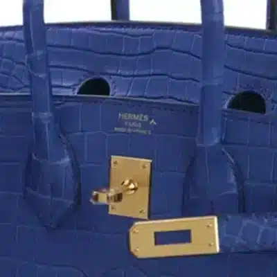 Hermès 2024 Birkin 25 Bleu Royal Matte Porosus Crocodile logo1