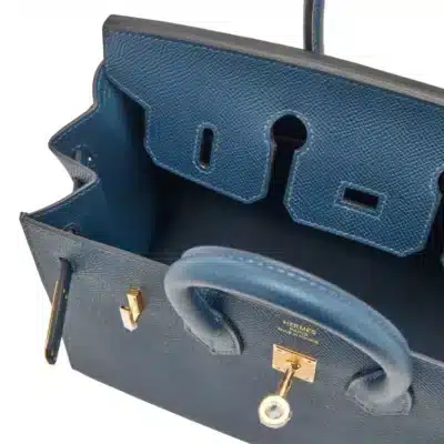 Hermès 2024 Birkin 25 Bleu de Prusse Epsom interior